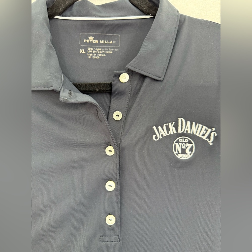 Women’s Peter Miller Black Golf Polo Jack Daniel’s Number 7 Size XL - Picture 4 of 7